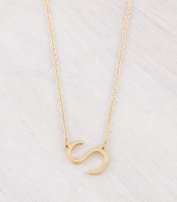 INITIAL JEWELRY :: NECKLACES | RINGS :: Wholesale Gold Plated Initial Necklace