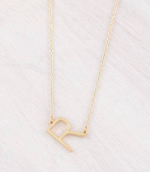 INITIAL JEWELRY :: NECKLACES | RINGS :: Wholesale Gold Plated Initial Necklace