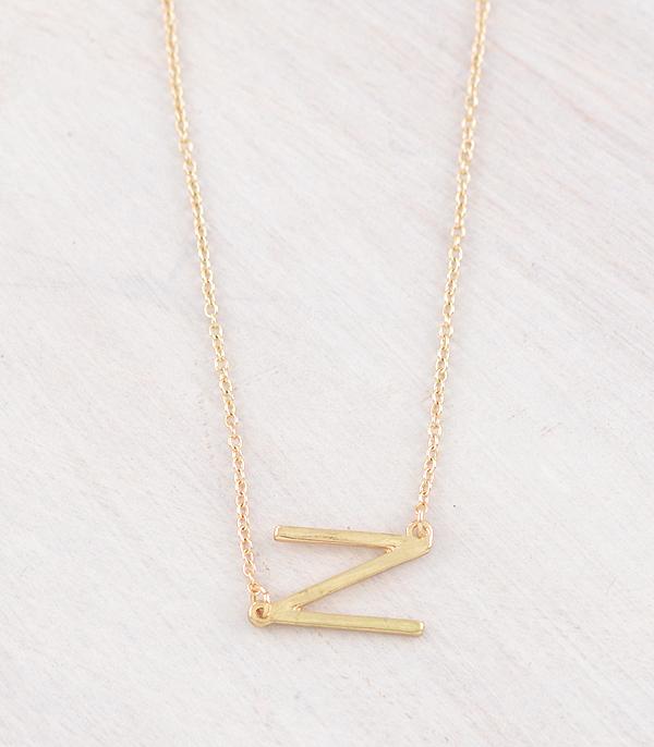 INITIAL JEWELRY :: NECKLACES | RINGS :: Wholesale Gold Plated Initial Necklace