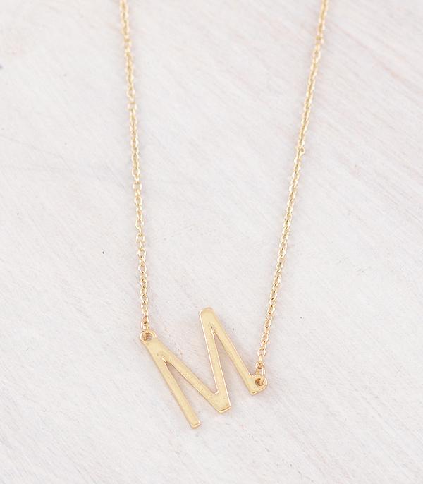 INITIAL JEWELRY :: NECKLACES | RINGS :: Wholesale Gold Plated Initial Necklace