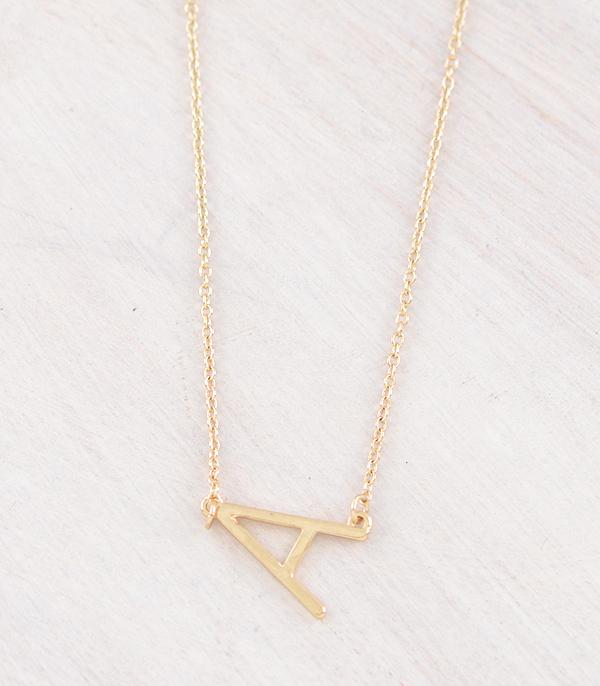 INITIAL JEWELRY :: NECKLACES | RINGS :: Wholesale Gold Plated Initial Necklace