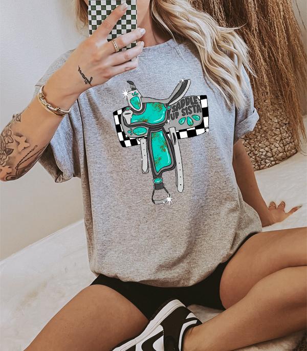 GRAPHIC TEES :: GRAPHIC TEES :: Wholesale Western Saddle Up Sista Graphic Tee