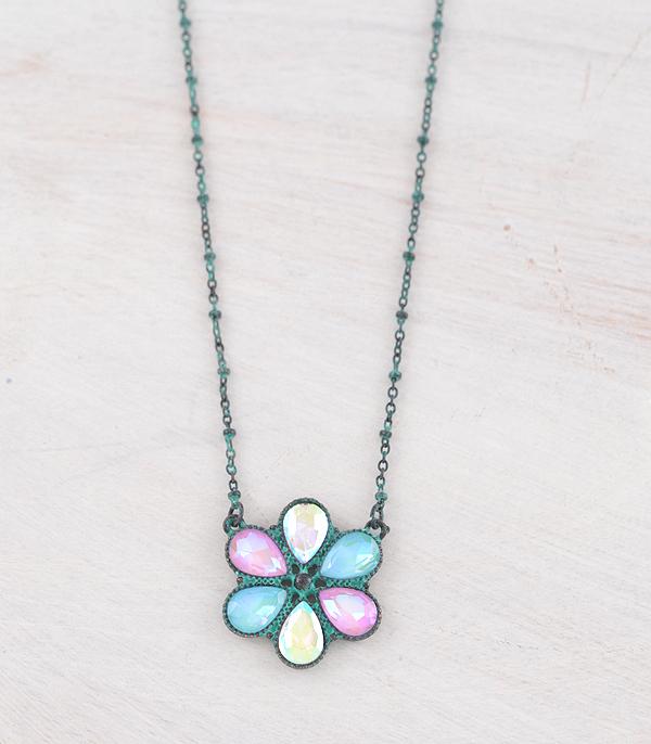 NECKLACES :: TRENDY :: Wholesale Western Glass Stone Concho Necklace
