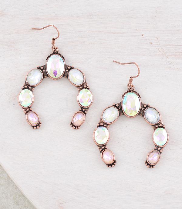 EARRINGS :: WESTERN SQUASH BLOSSOM EARRINGS :: Wholesale Glass Stone Squash Blossom Earrings