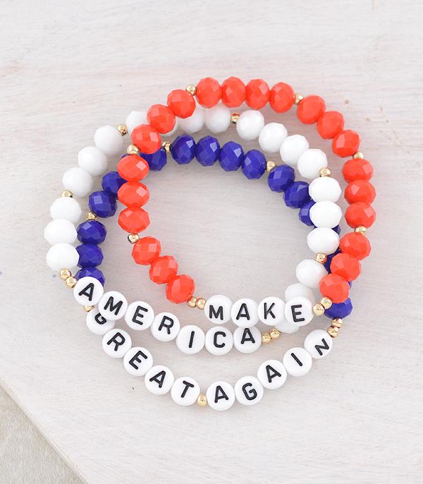 BRACELETS :: STRETCH-BEAD :: Wholesale Make America Great Bead Bracelet Set