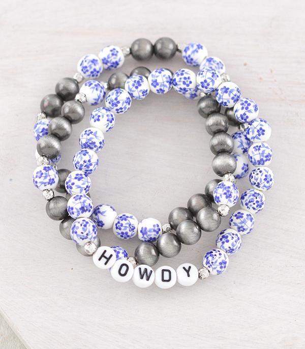 BRACELETS :: STRETCH-BEAD :: Wholesale Western Howdy Navajo Bead Bracelet Set