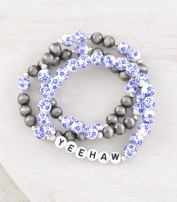 BRACELETS :: STRETCH-BEAD :: Wholesale Western Yeehaw Navajo Bead Bracelet Set