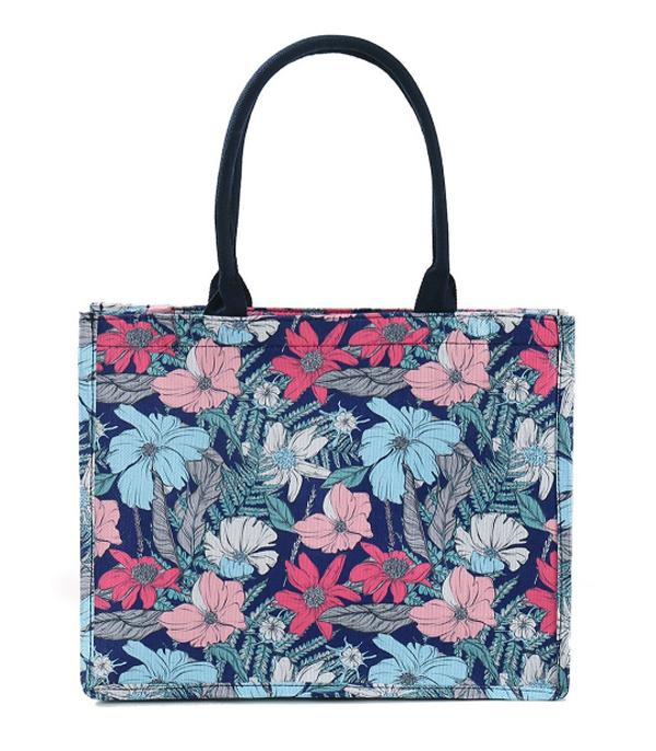 HANDBAGS :: FASHION :: Wholesale Flower Print Canvas Tote Bag