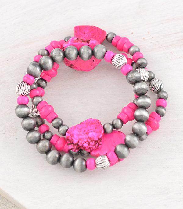 BRACELETS :: STRETCH-BEAD :: Wholesale Western Navajo Pearl Bracelet Set