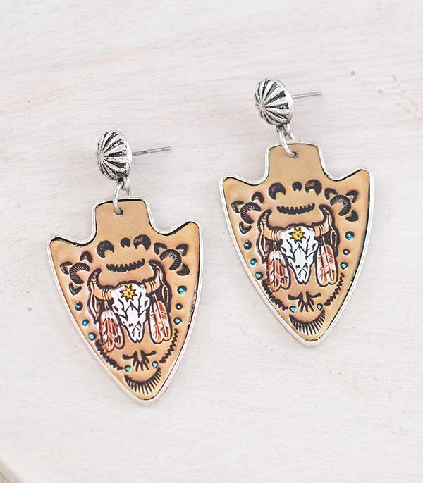 EARRINGS :: WESTERN POST EARRINGS :: Wholesale Western Steer Skull Earrings