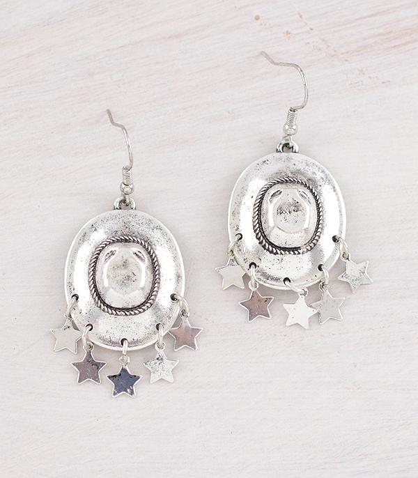 EARRINGS :: WESTERN HOOK EARRINGS :: Wholesale Western Cowboy Hat Dangle Earrings