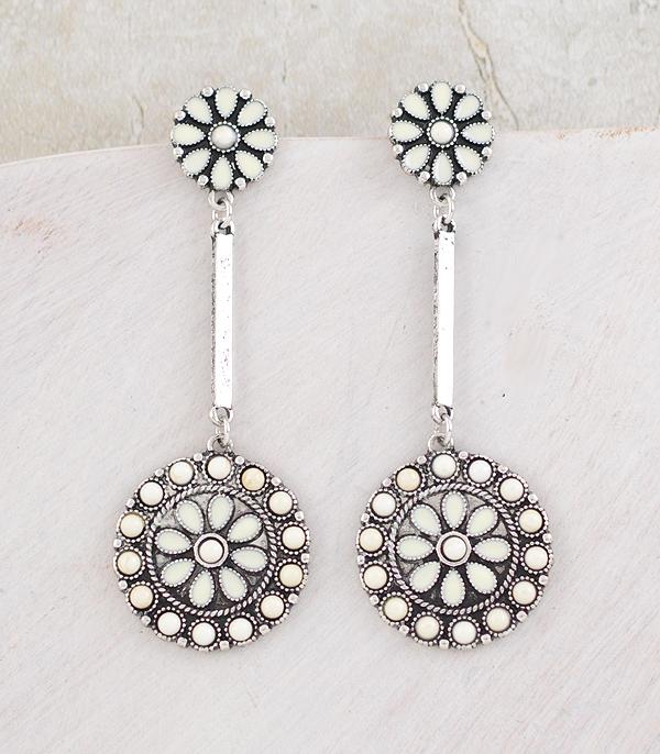 EARRINGS :: WESTERN POST EARRINGS :: Wholesale Western Concho Drop Earrings