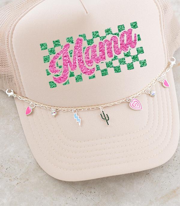 HATS I HAIR ACC :: HAT ACCESSORIES :: Wholesale Multi Charm Trucker Hat Chain