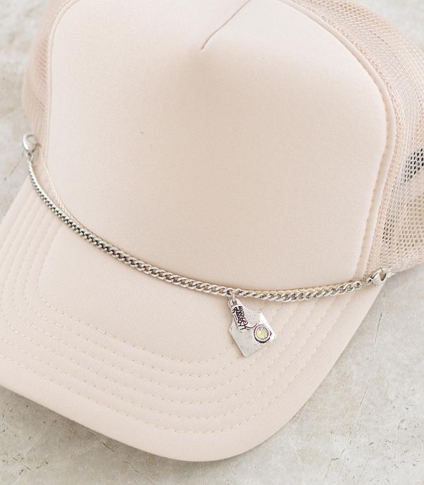 HATS I HAIR ACC :: HAT ACCESSORIES :: Wholesale Cattle Tag Charm Trucker Hat Chain