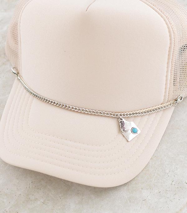HATS I HAIR ACC :: HAT ACCESSORIES :: Wholesale Cattle Tag Charm Trucker Hat Chain