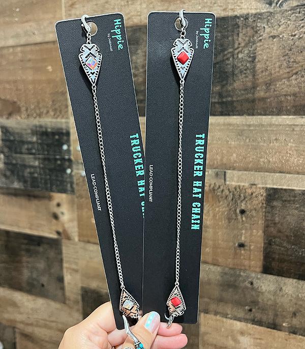 HATS I HAIR ACC :: HAT ACCESSORIES :: Wholesale Western Arrowhead Trucker Hat Chain