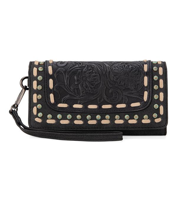 MONTANAWEST BAGS :: TRINITY RANCH BAGS :: Wholesale Trinity Ranch Floral Tooled Wallet