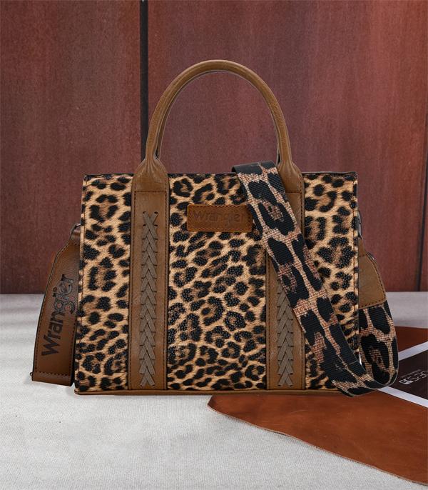 New Arrival :: Wholesale Wrangler Leopard Printe Tote Crossbody 