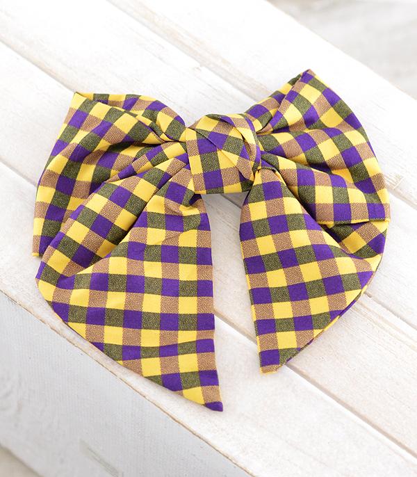 HATS I HAIR ACC :: HAIR ACCESSORIES :: Wholesale Game Day Checkered Hair Bow
