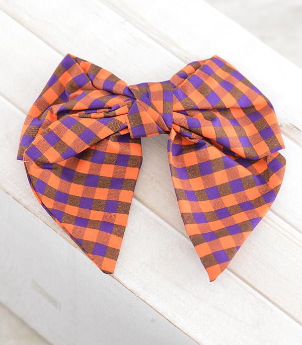 HATS I HAIR ACC :: HAIR ACCESSORIES :: Wholesale Checkered Game Day Hair Bow