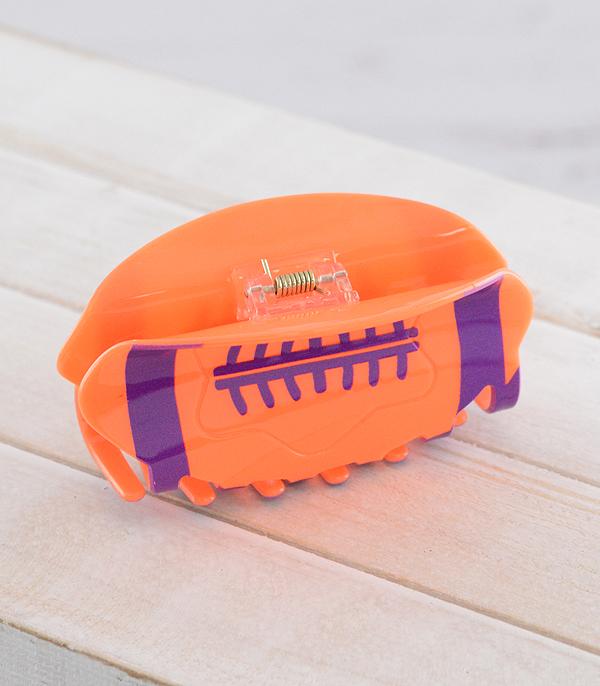 HATS I HAIR ACC :: HAIR ACCESSORIES :: Wholesale Game Day Football Hair Claw Clip