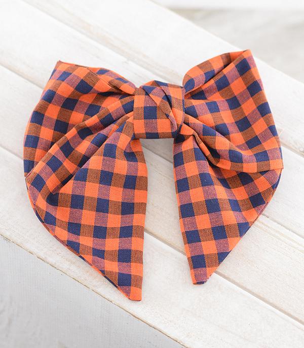 HATS I HAIR ACC :: HAIR ACCESSORIES :: Wholesale Game Day Checkered Hair Bow