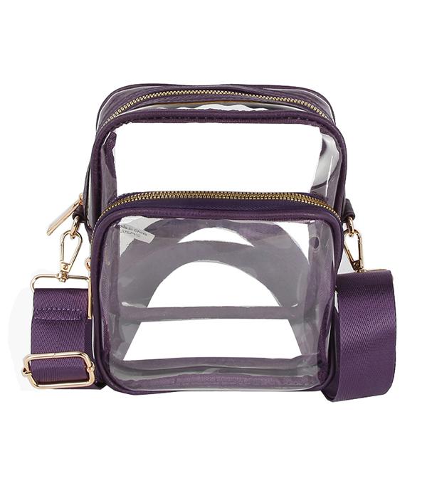 HANDBAGS :: CROSSBODY I CLUTCH BAGS :: Wholesale Game Day Clear Crossbody Bag