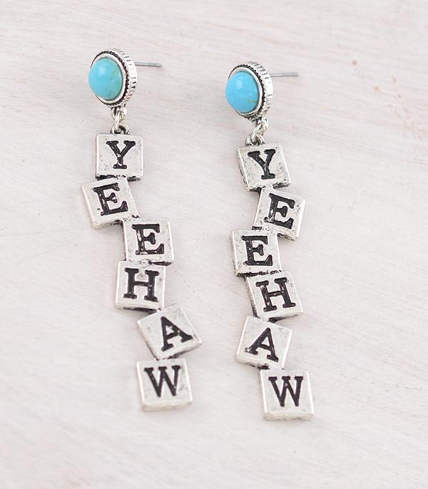 EARRINGS :: WESTERN POST EARRINGS :: Wholesale Western Yeehaw Letter Earrings