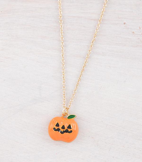 <font color=GREEN>HOLIDAYS</font> :: JEWELRY I BAGS :: Wholesale Pumpkin Pendant Necklace