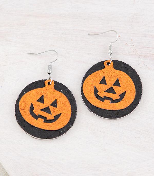 <font color=GREEN>HOLIDAYS</font> :: JEWELRY I BAGS :: Wholesale Glitter Pumpkin Earrings