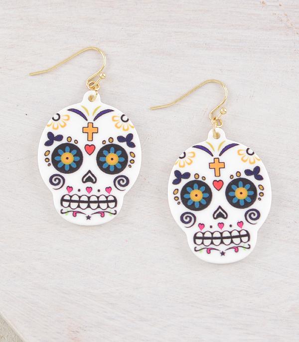 <font color=GREEN>HOLIDAYS</font> :: JEWELRY I BAGS :: Wholesale Sugar Skull Earrings