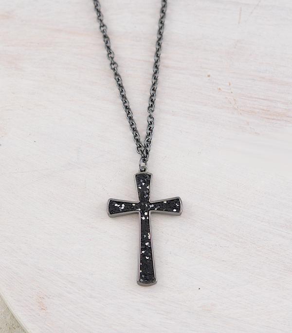 NECKLACES :: CHAIN WITH PENDANT :: Wholesale Rhinestone Cross Pendant Necklace
