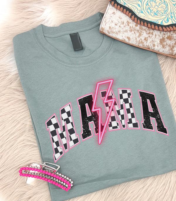 GRAPHIC TEES :: GRAPHIC TEES :: Wholesale Checkered Mama Oversized Graphic Tshirt