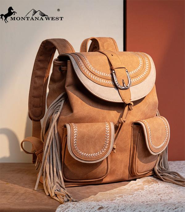 MONTANAWEST BAGS :: WESTERN PURSES :: Wholesale Montana West Fringe Buckle Backpack