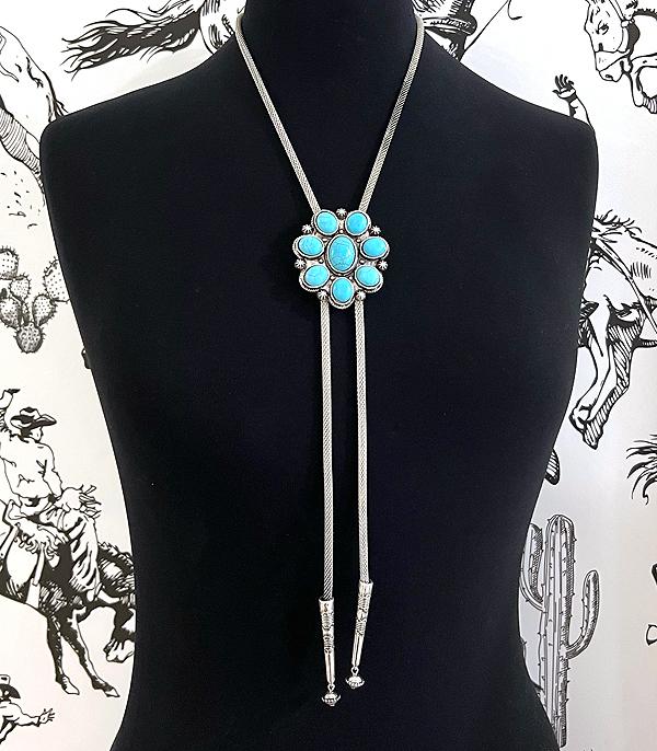 WHAT'S NEW :: Wholesale Western Turquoise Concho Bolo Necklace