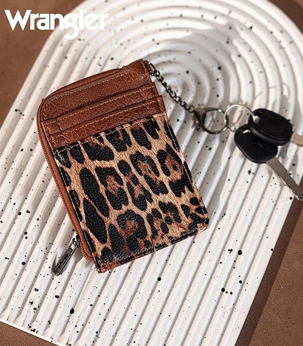 MONTANAWEST BAGS :: WALLETS I SMALL ACCESSORIES :: Wholesale Wrangler Leopard Print Zip Card Case