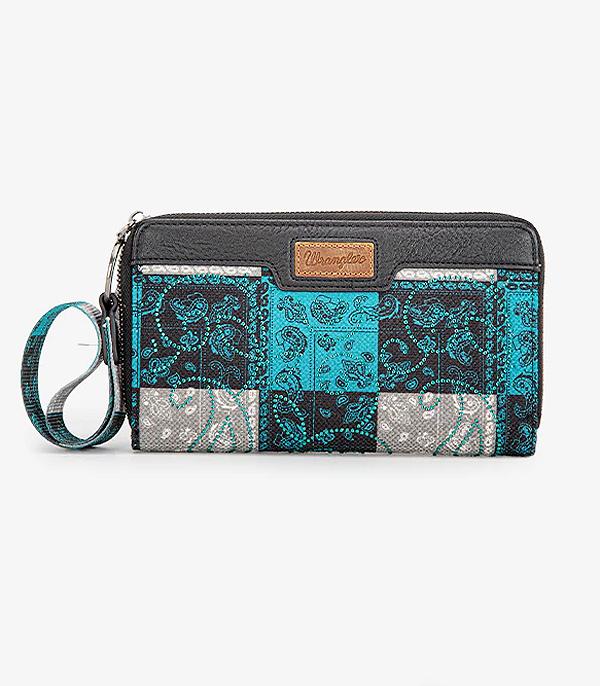 MONTANAWEST BAGS :: WALLETS I SMALL ACCESSORIES :: Wholesale Wrangler Paisley Print Wristlet Wallet