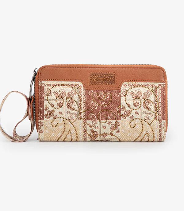MONTANAWEST BAGS :: WALLETS I SMALL ACCESSORIES :: Wholesale Wrangler Paisley Print Wristlet Wallet