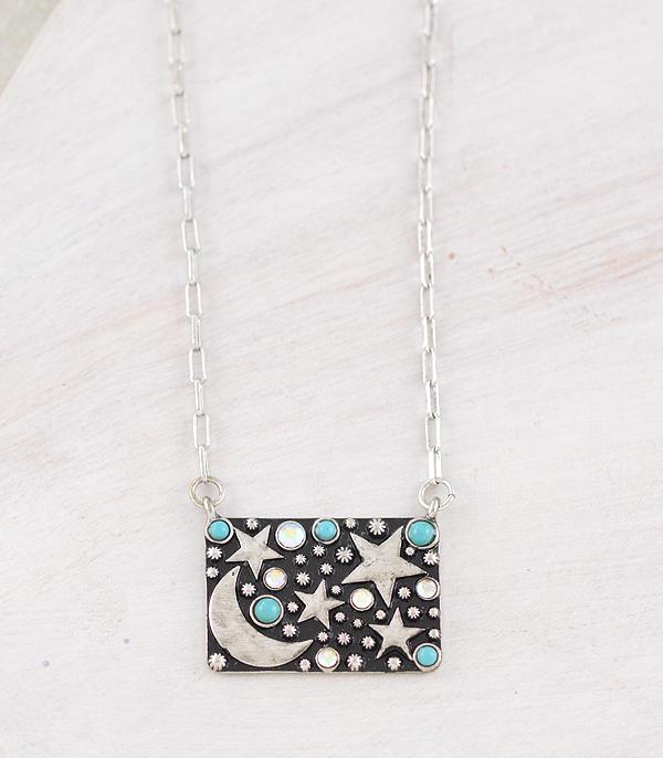 NECKLACES :: CHAIN WITH PENDANT :: Wholesale Western Moon Star Pendant Necklace