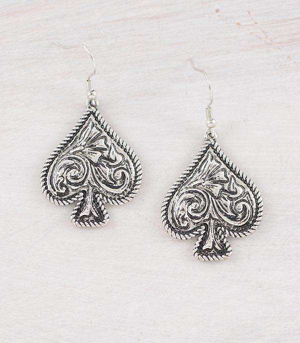 EARRINGS :: WESTERN HOOK EARRINGS :: Wholesale Western Tooling Ace Earrings