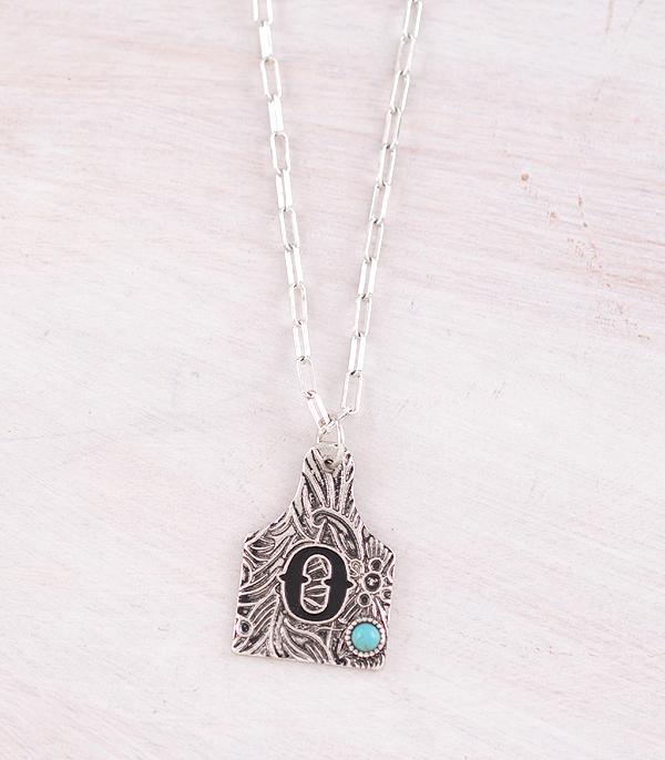 New Arrival :: Wholesale Cattle Tag Initial Pendant Necklace