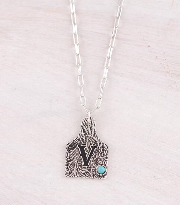 New Arrival :: Wholesale Cattle Tag Initial Pendant Necklace