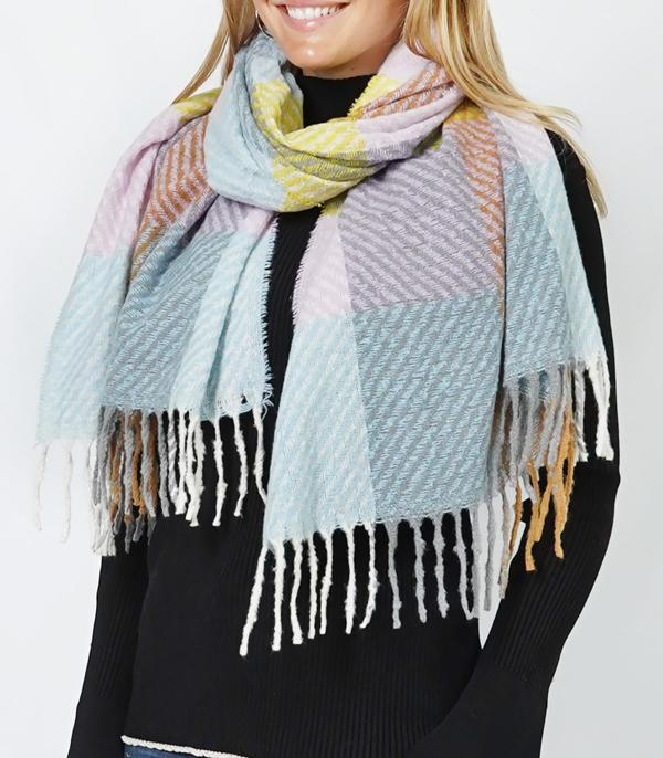 KIMONO I SCARVES :: SCARF / SCARF RING :: Wholesale Plaid Oblong Scarf Shawl