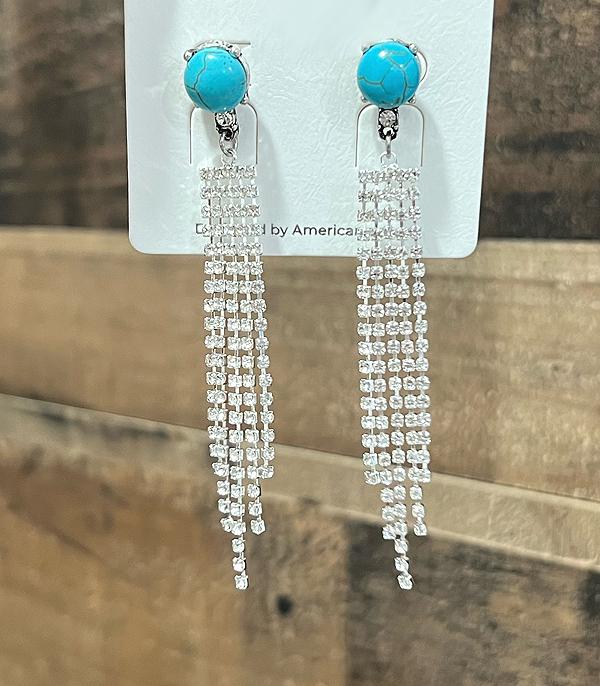 EARRINGS :: TRENDY EARRINGS :: Wholesale Rhinestone Tassel Earrings
