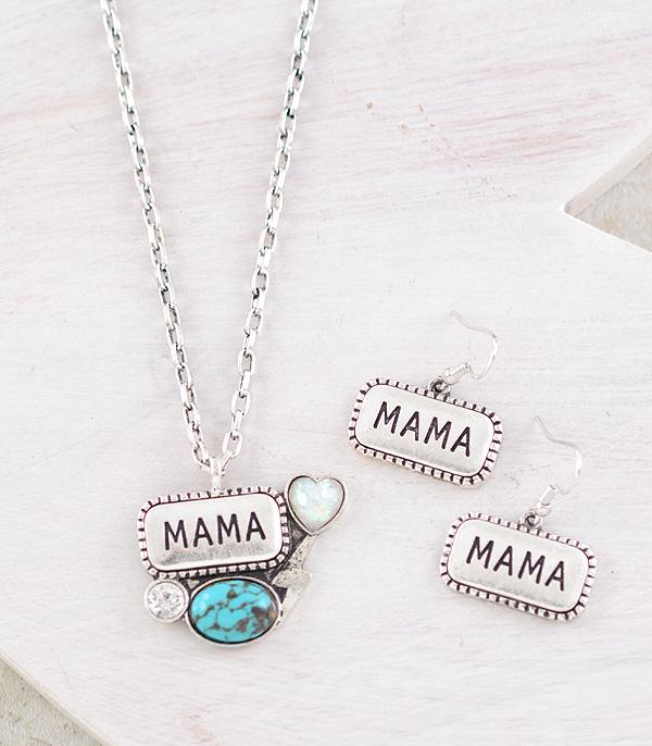 NECKLACES :: TRENDY :: Wholesale Western Mama Pendant Necklace Set