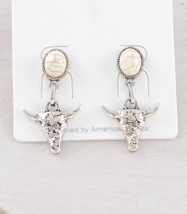 WHAT'S NEW :: Wholesale Western Steer Skull Dangle Earrings