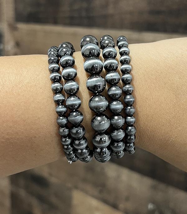 BRACELETS :: STRETCH-BEAD :: Wholesale Western Navajo Pearl Bead Bracelet Set