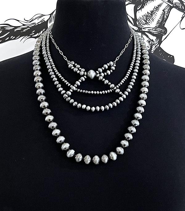 WHAT'S NEW :: Wholesale Navajo Pearl Bow Layered Necklace