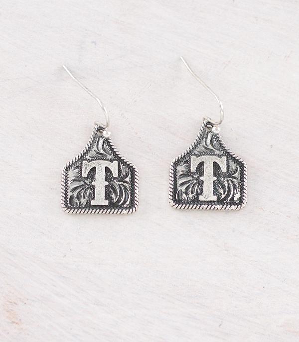 WHAT'S NEW :: Wholesale Western Cattle Tag Initial Earrings
