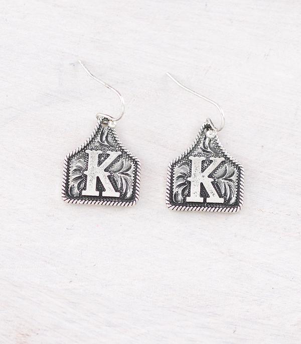 WHAT'S NEW :: Wholesale Western Cattle Tag Initial Earrings